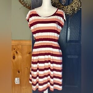 Virginia Tech (VT) Hookies 100% Cotton Striped Dress with Pockets.